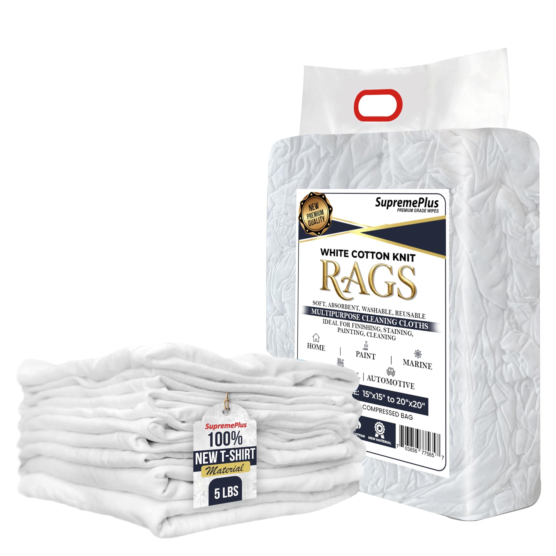 Premium New White Cotton Knit T (40 Count)