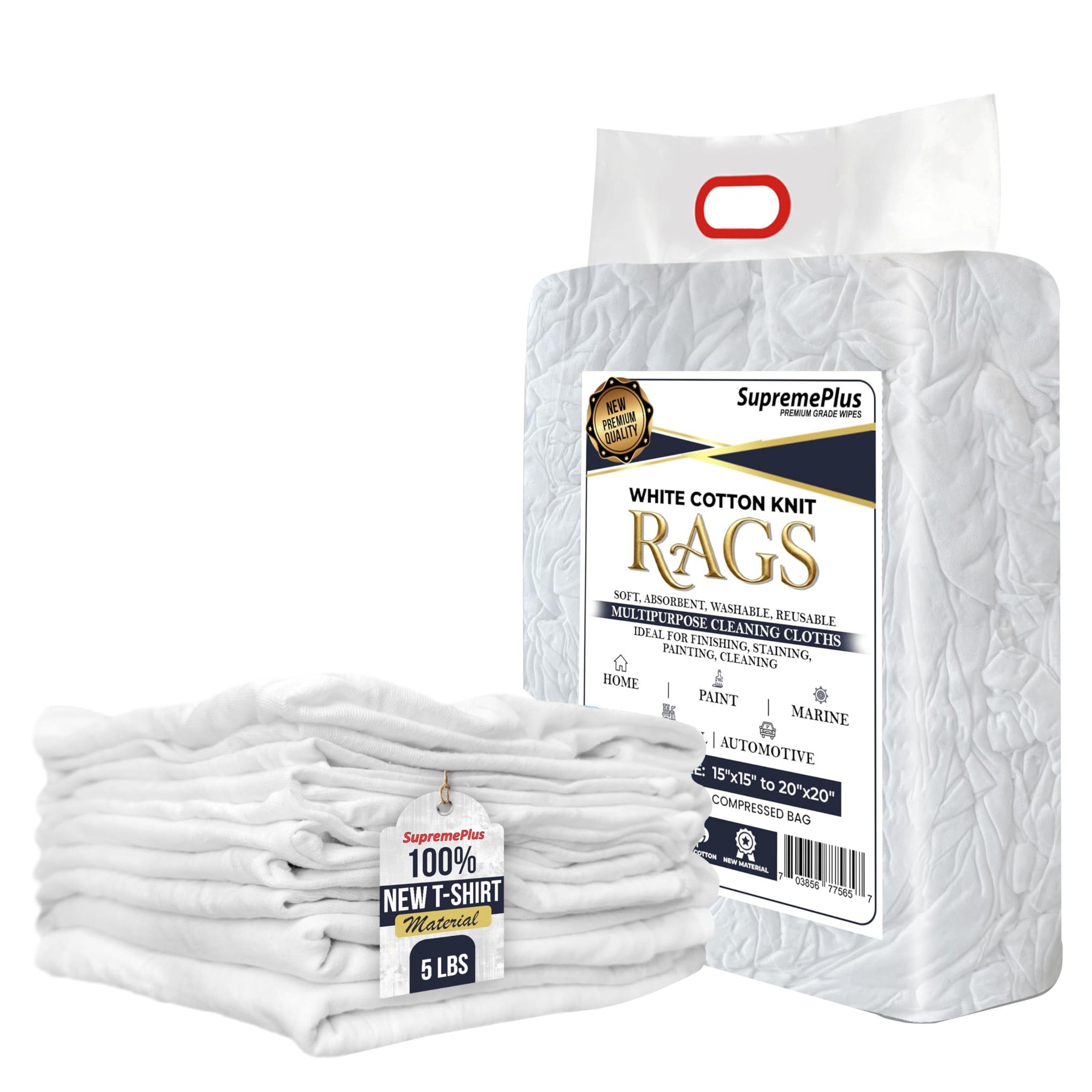 Premium New White Cotton Knit T (40 Count)
