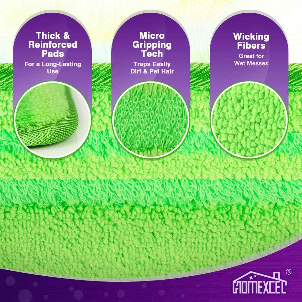 Microfiber Mop Pads Compatible with Swiffer Wet Jet (8 Count)