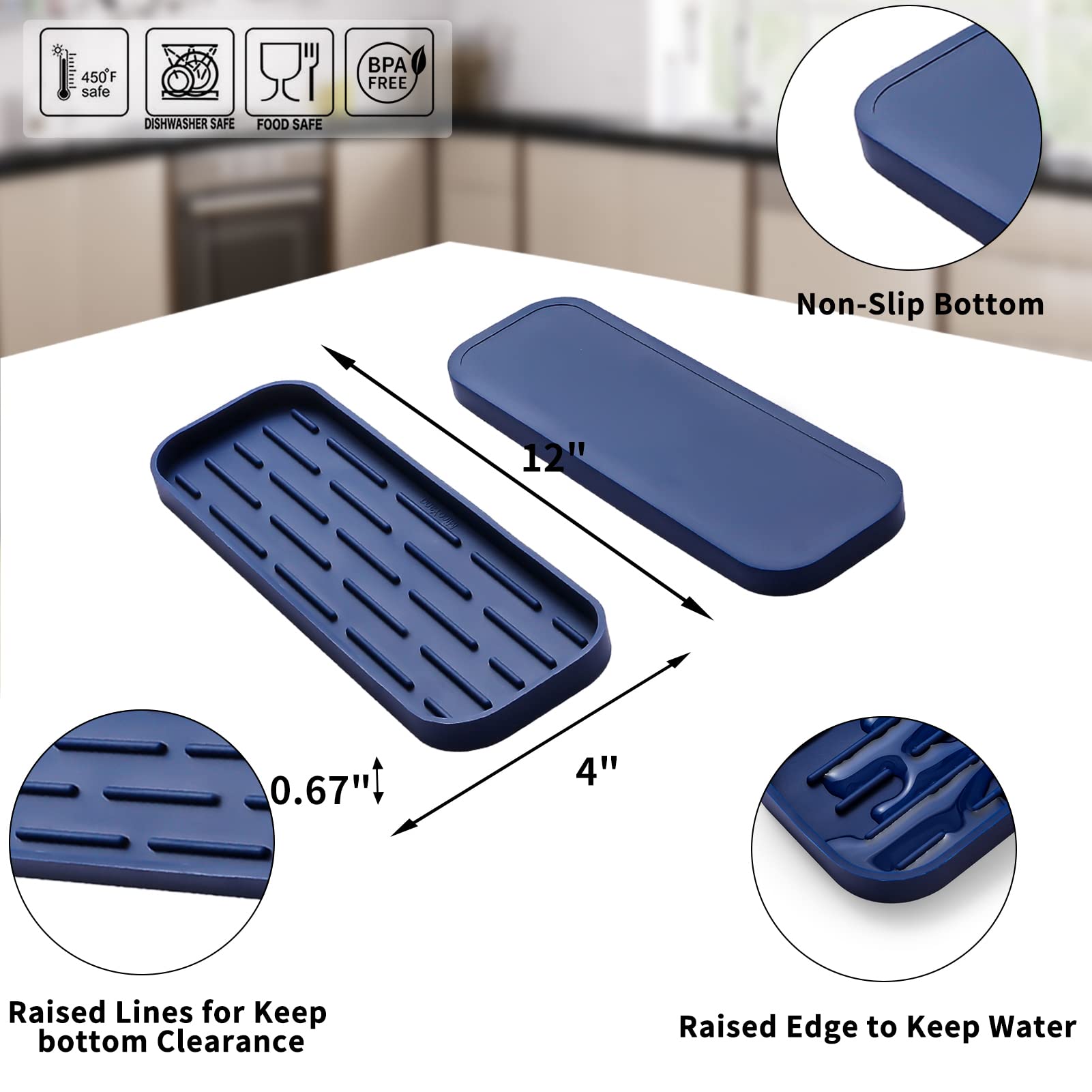 Silicone Kitchen Sink Organizer Tray for Multiple Usage
