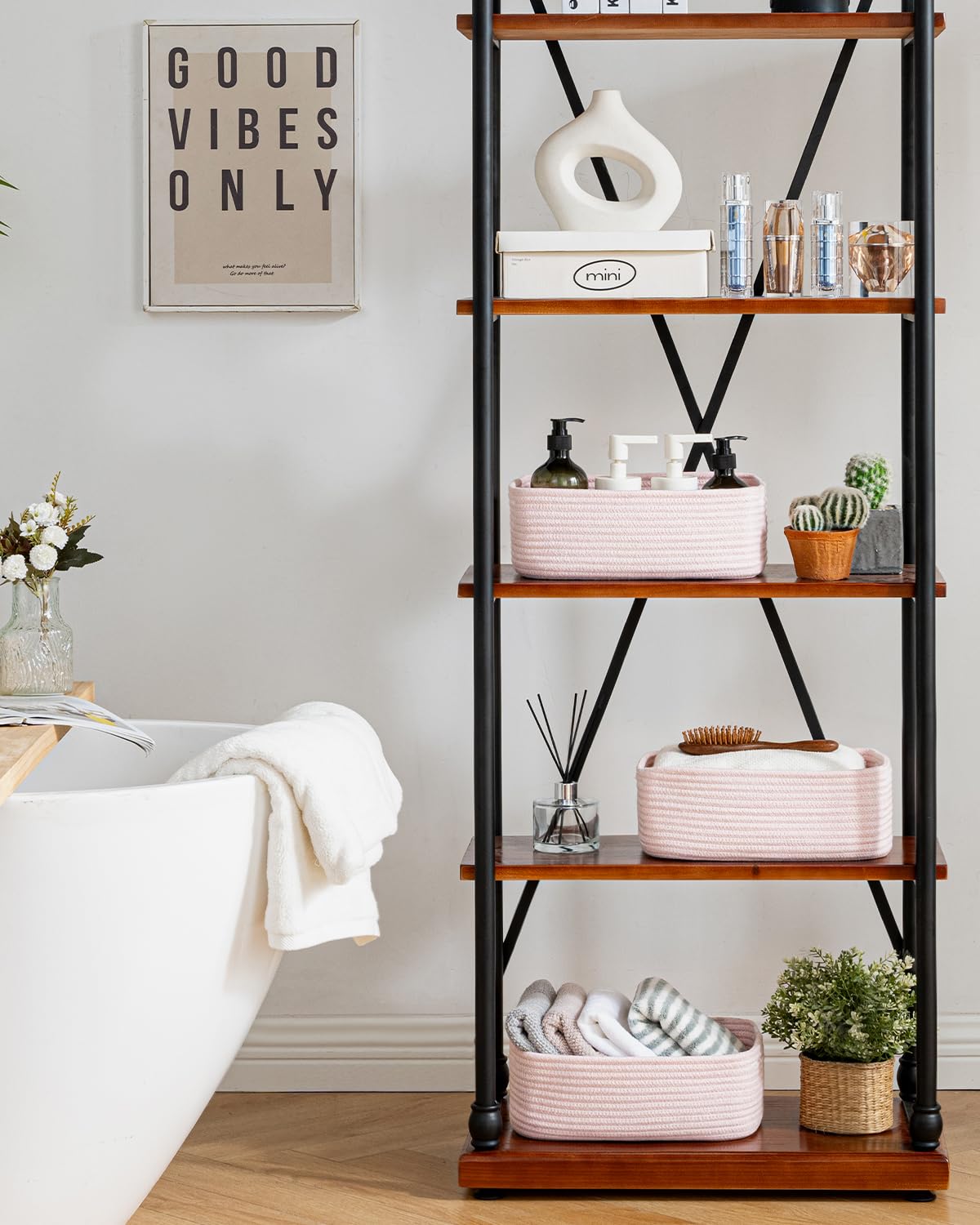 Small Woven Storage Basket for Organizing (3 Count)