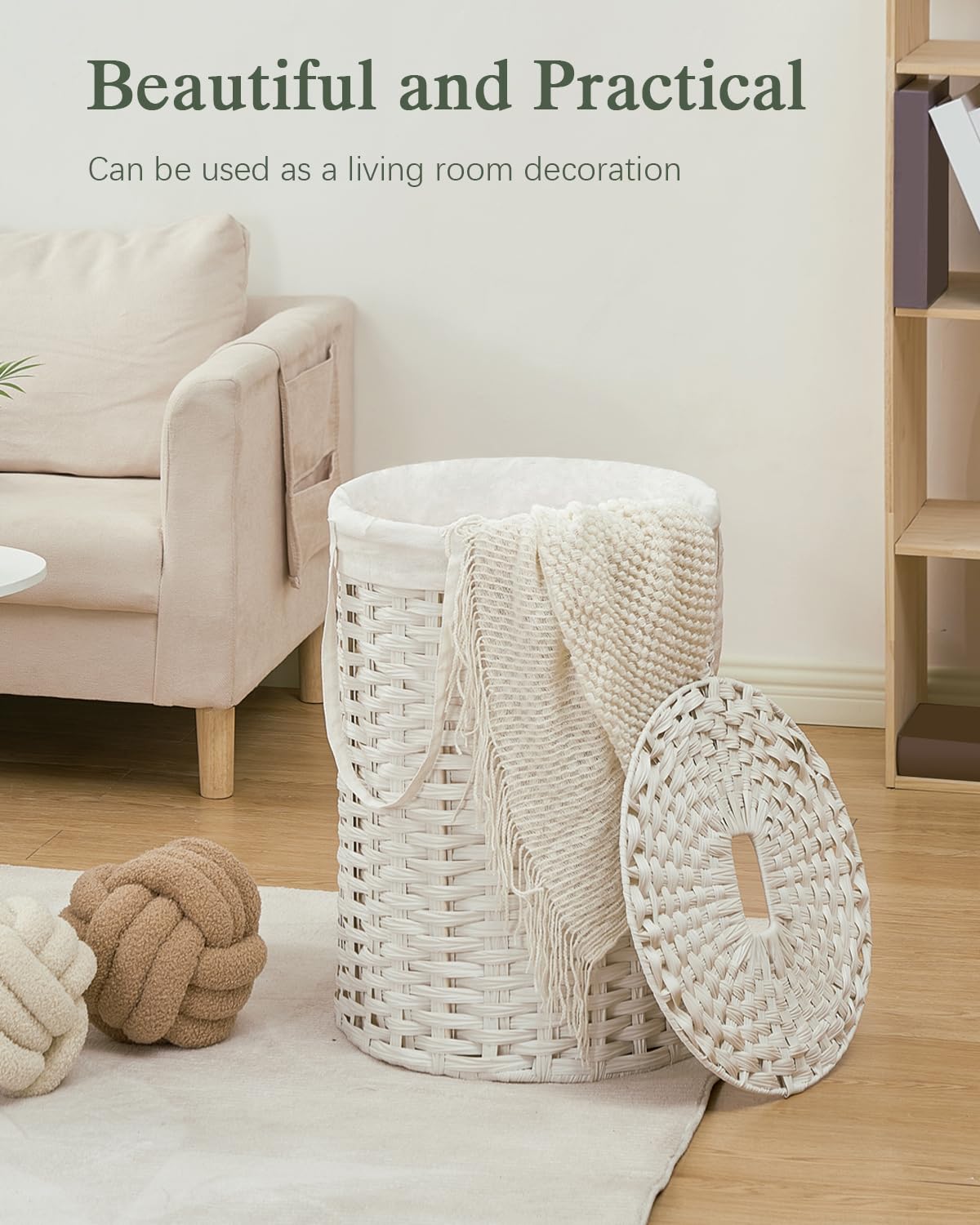 Laundry Hamper with Lid Laundry Basket with Lid 72L