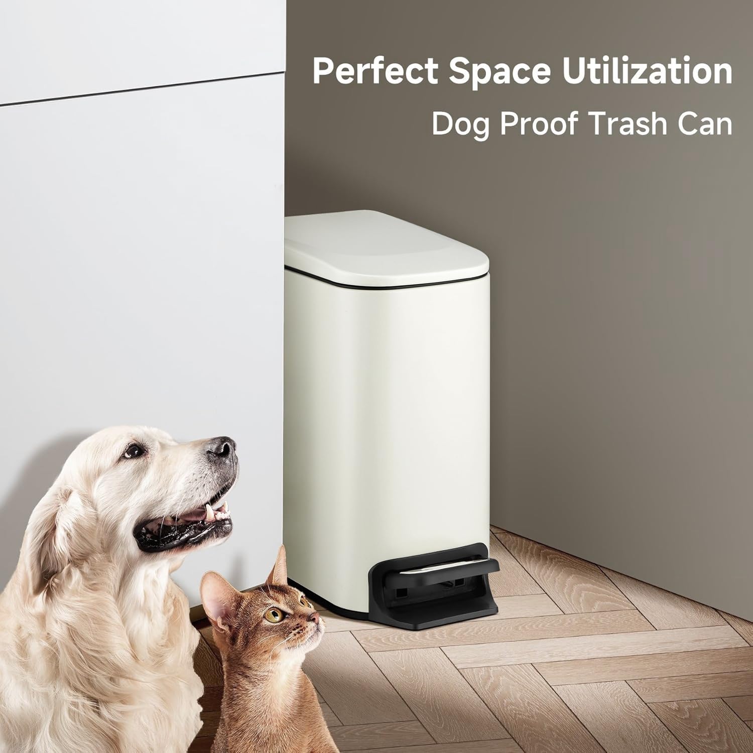Small Bathroom Trash Can with Lid