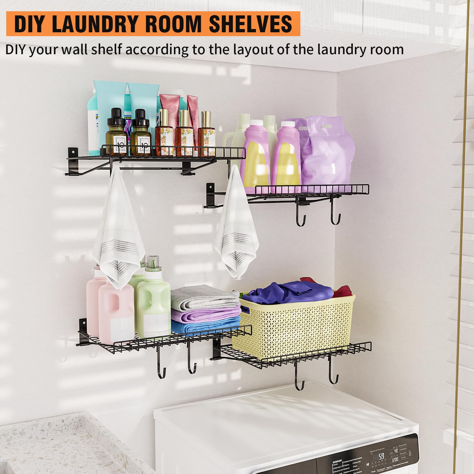 6 Pack Foldable Wall Shelf (6 Count)