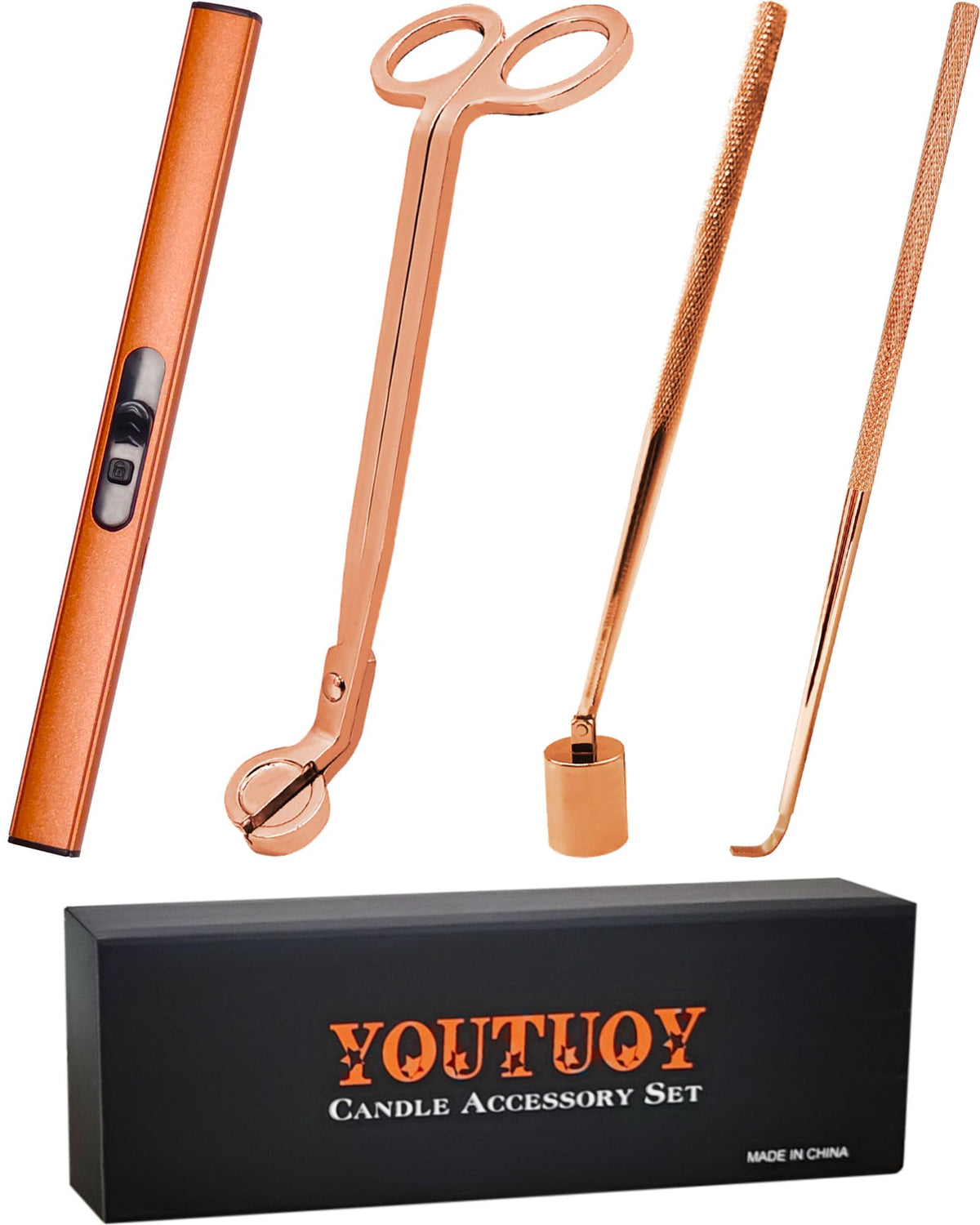 4 in1 Candle Accessory Set with Rechargeable Candle Lighter