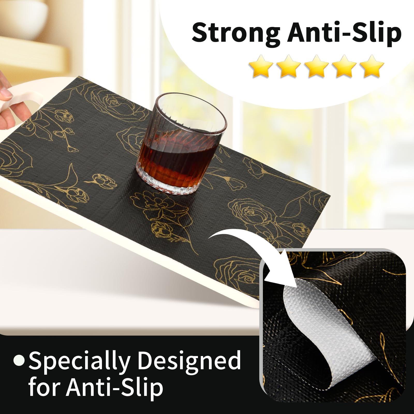 Shelf Liners for Kitchen Cabinets 11.8in x 20FT Non Adhesive Drawer Liner (20 Sq Ft)
