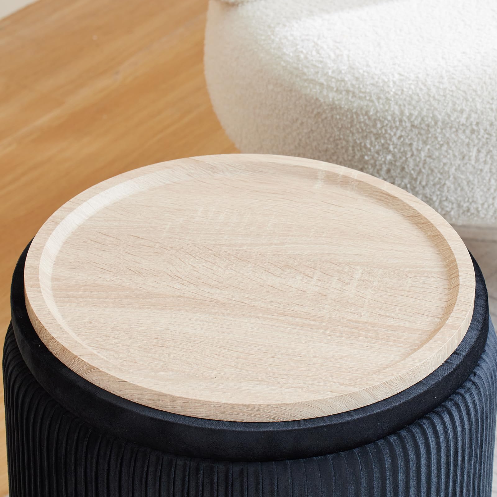 Round Ottoman with Storage Set of 2