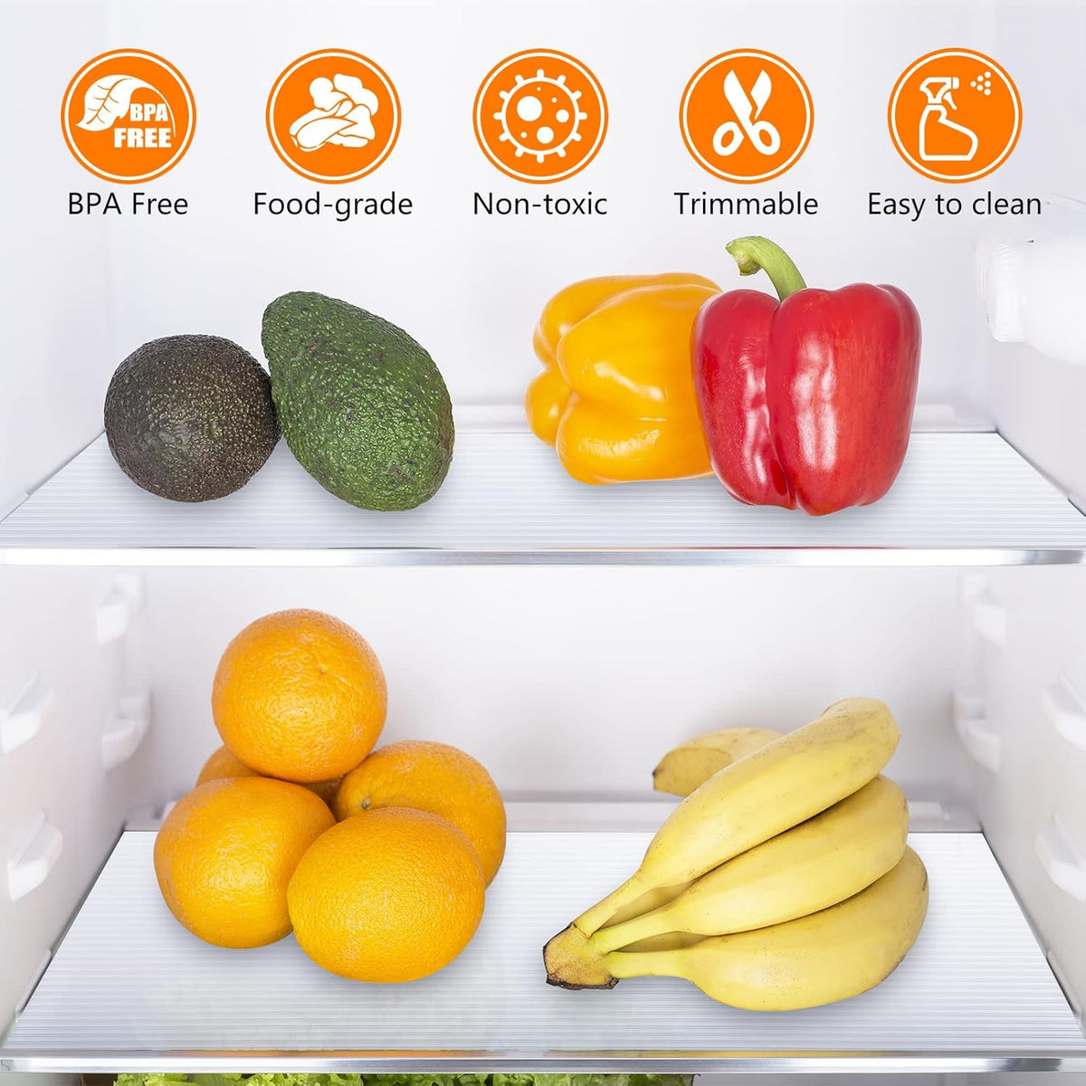 Shelf Liners for Kitchen Cabinets Non Adhesive Drawer Liner EVA Material Cupboard Mat Waterproof Refrigerator Mats Washable Fridge Liner for Cupboard and Desks Clear Shelf Liner 17.3 x 393.7 Inches