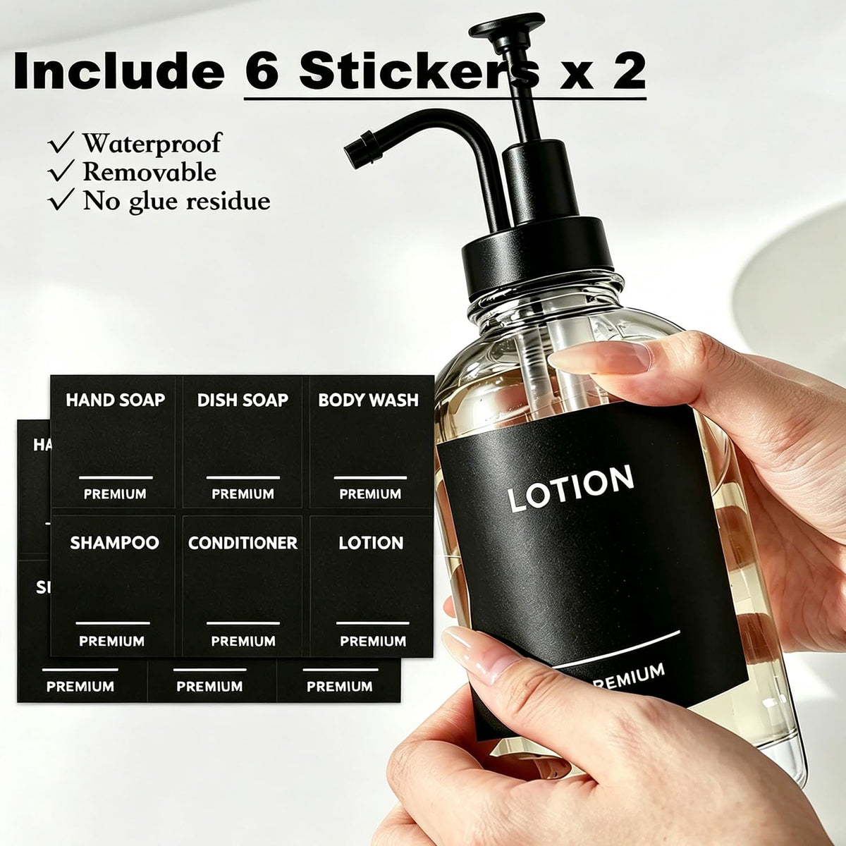 12oz Dish Soap Dispenser for Kitchen (2 Count)