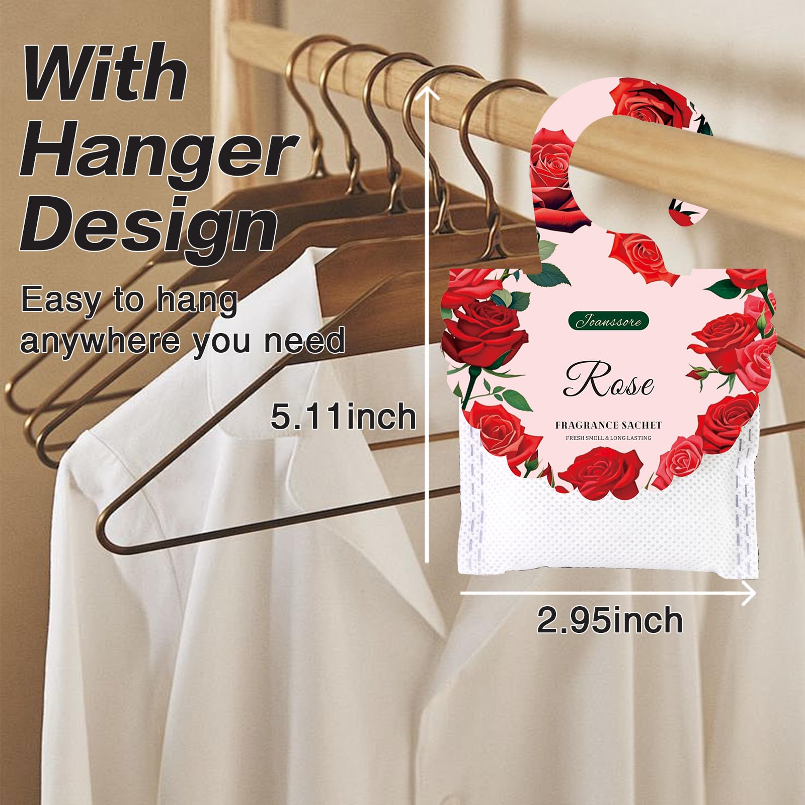 15Pack Rose Scented Sachets for Drawers and Closets (7.93 Ounce)