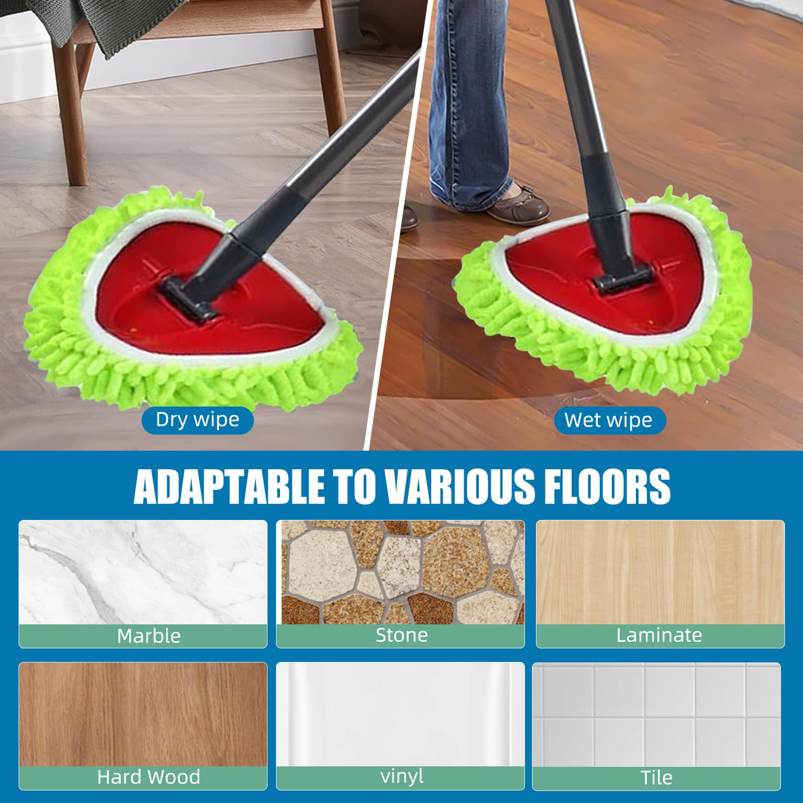 Mop Heads Replacements Compatible with Ocedar RinseClean 2 (3 Count) - ModHome Supplies