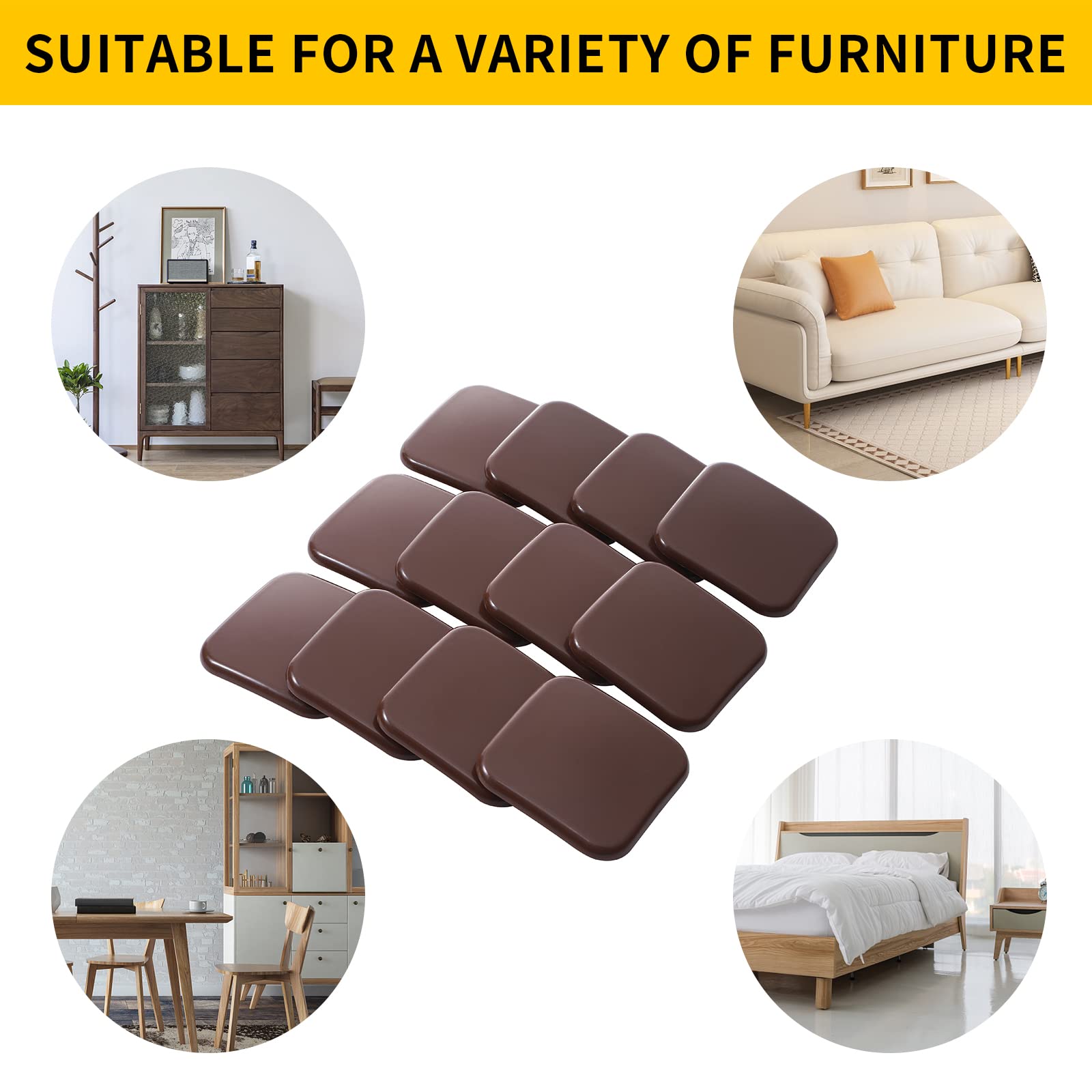 3 Inch Furniture Sliders (12 Count)