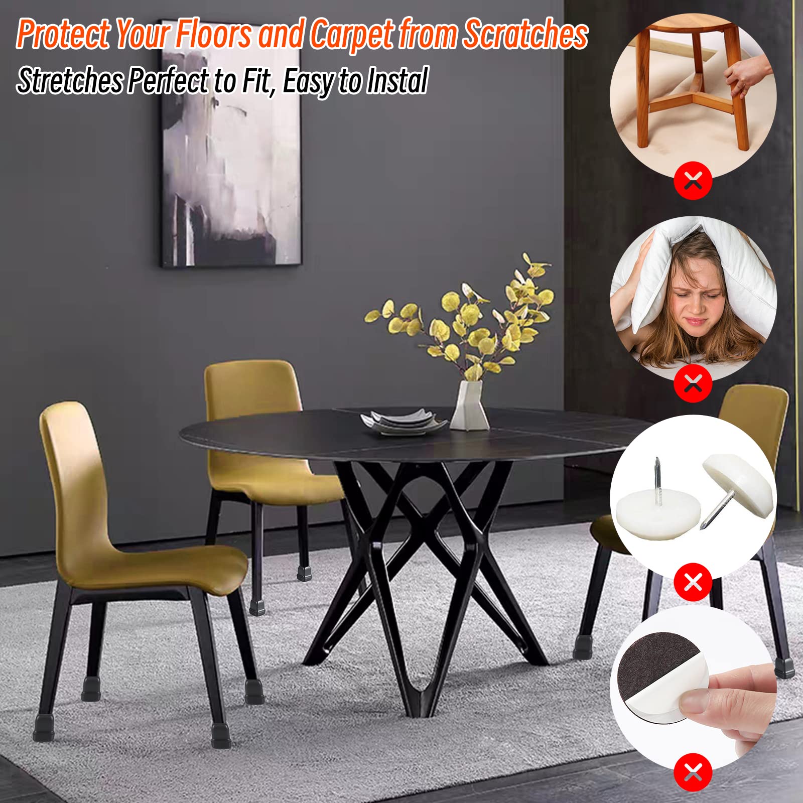 24 Pcs Chair Sliders for Carpet (24 Count)