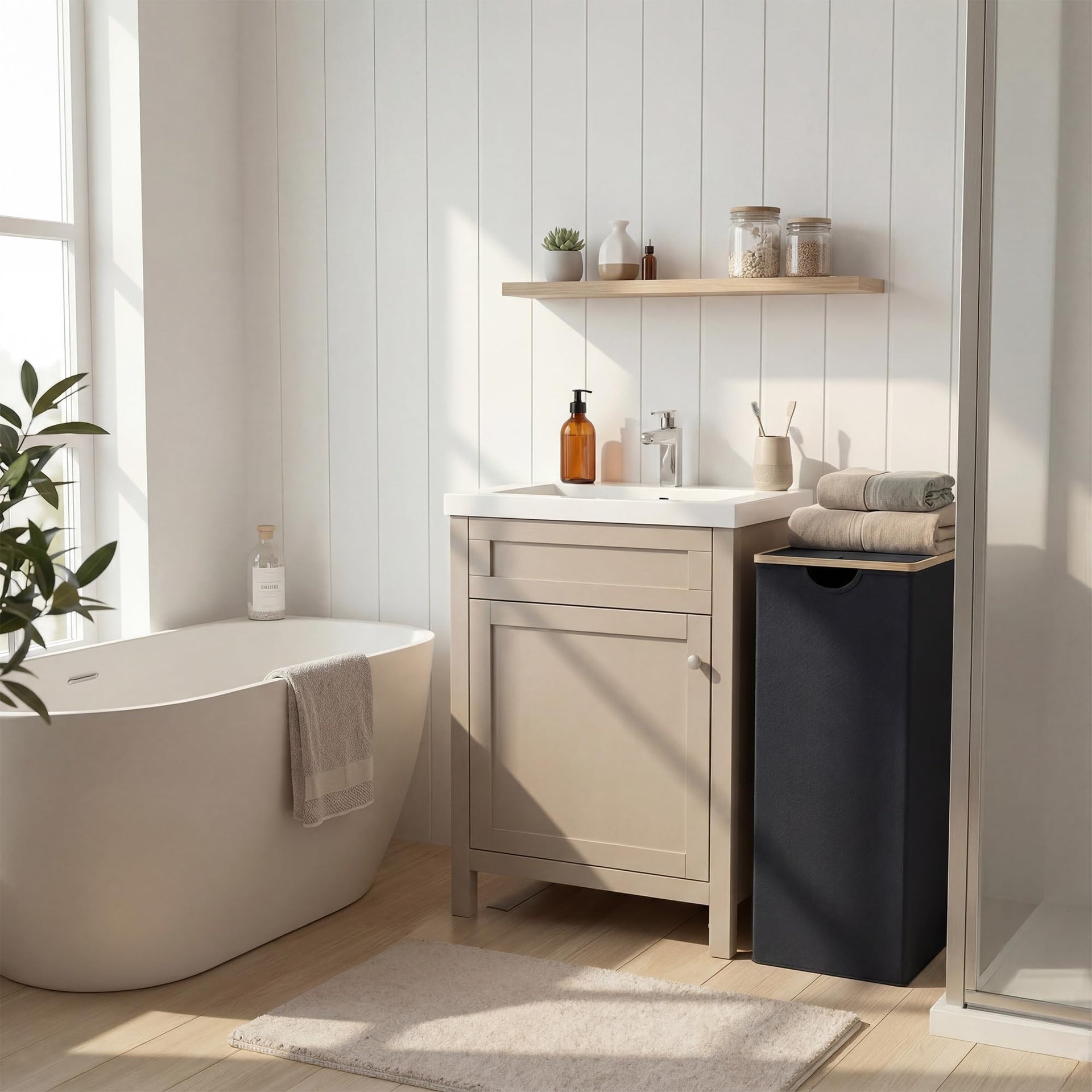 Slim Laundry Basket with Lid
