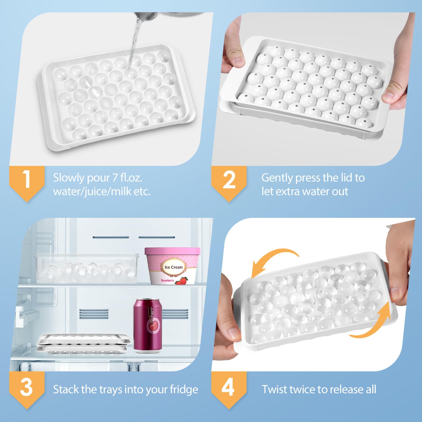 Ice Cube Tray with Lid and Bin (2 Count)