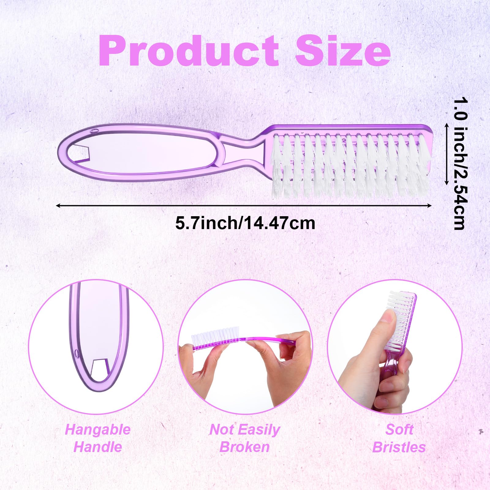 50 Pcs Handle Grip Nail Scrubber Brushes (50 Count)