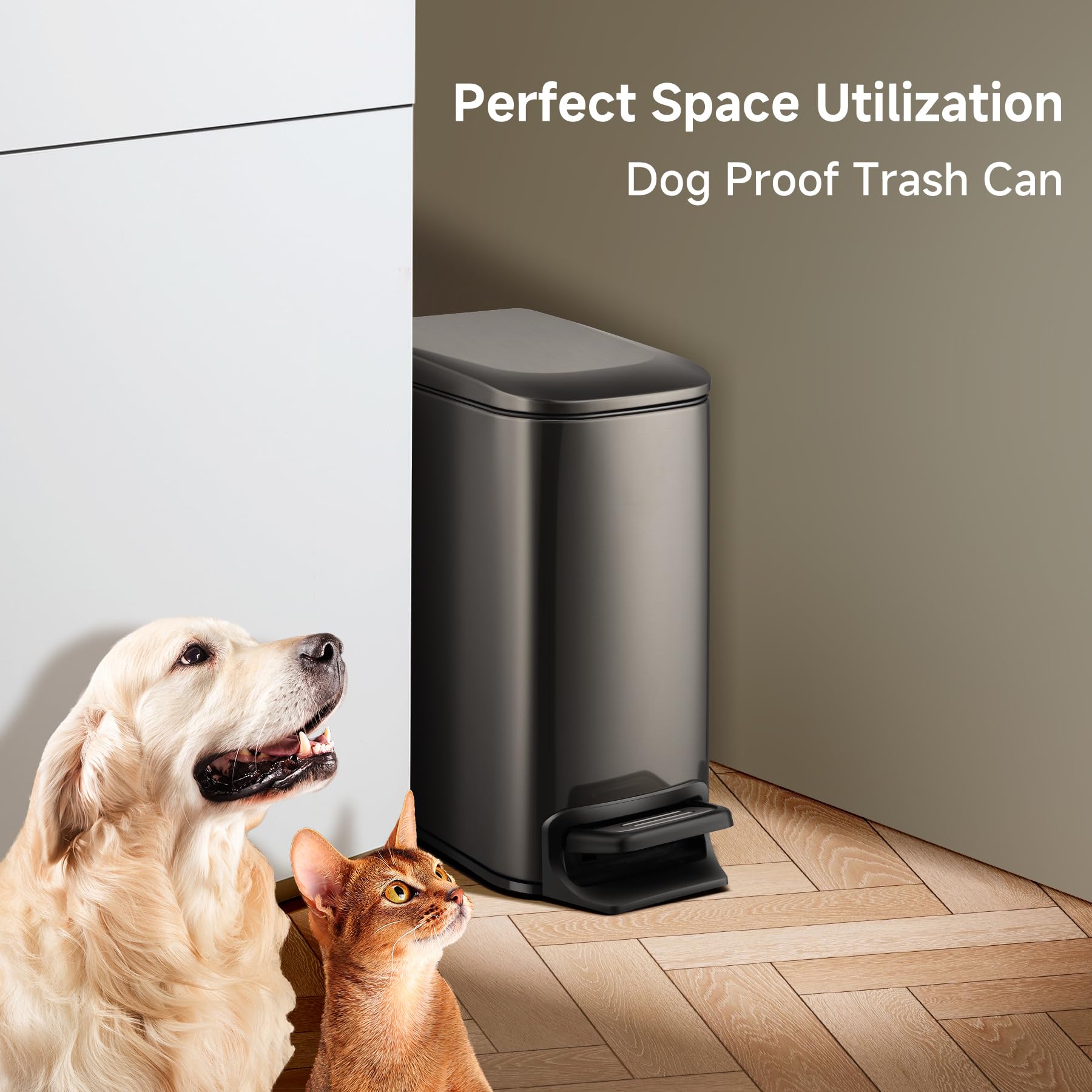 Small Bathroom Trash Can with Lid