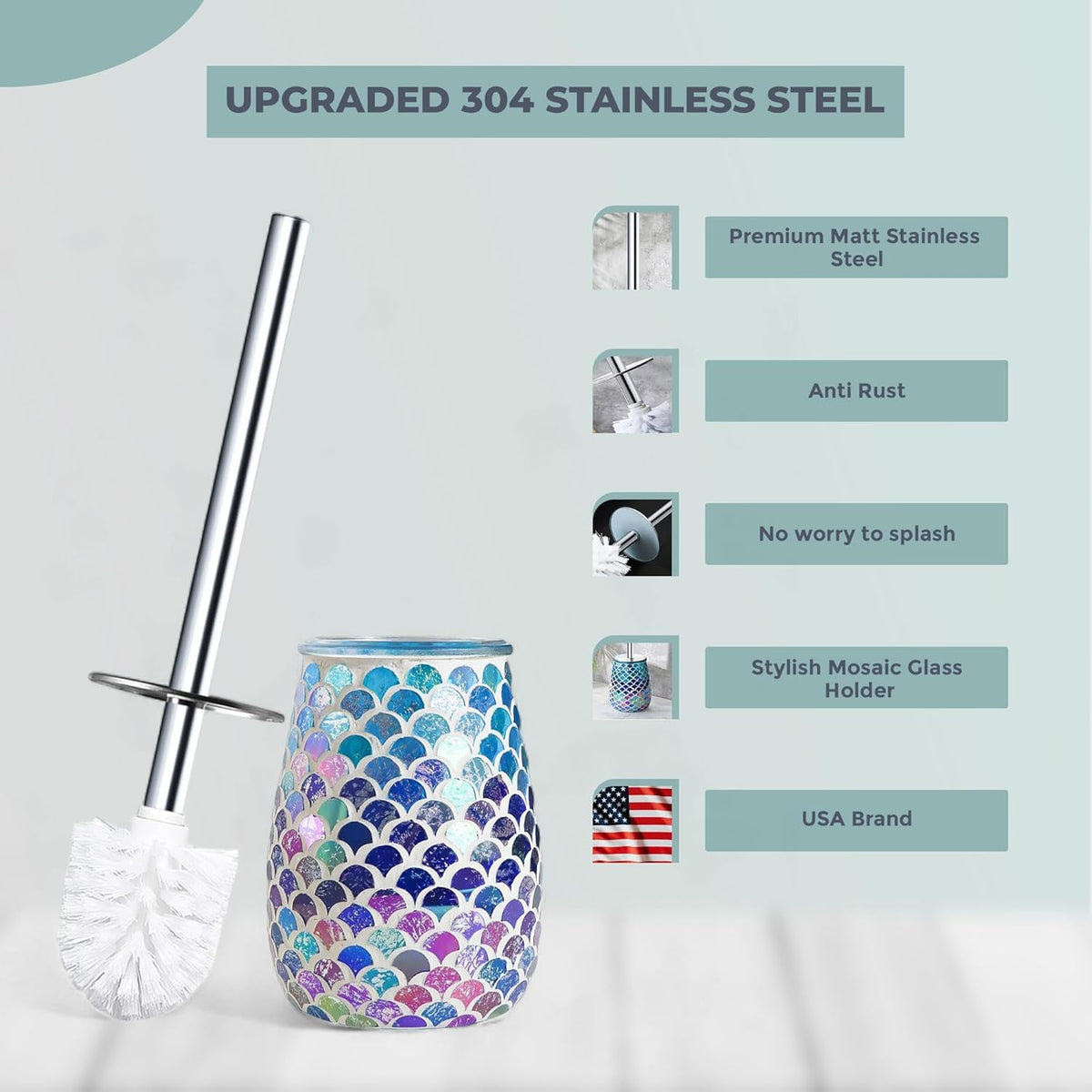 Mermaid Toilet Brush and Holder Set