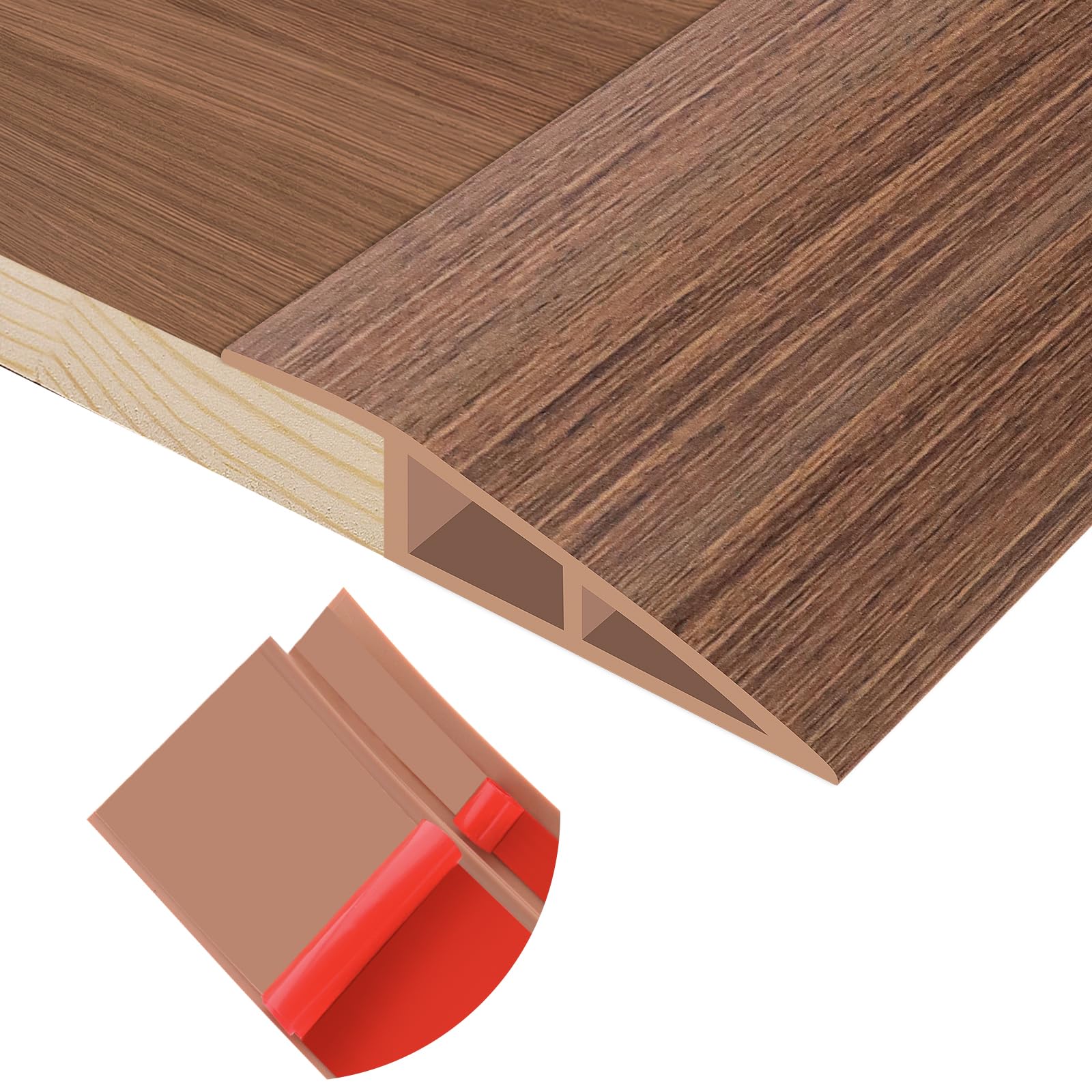 Floor Transition Strip Self Adhesive Vinyl Door Threshold Strip (6.6 Foot)