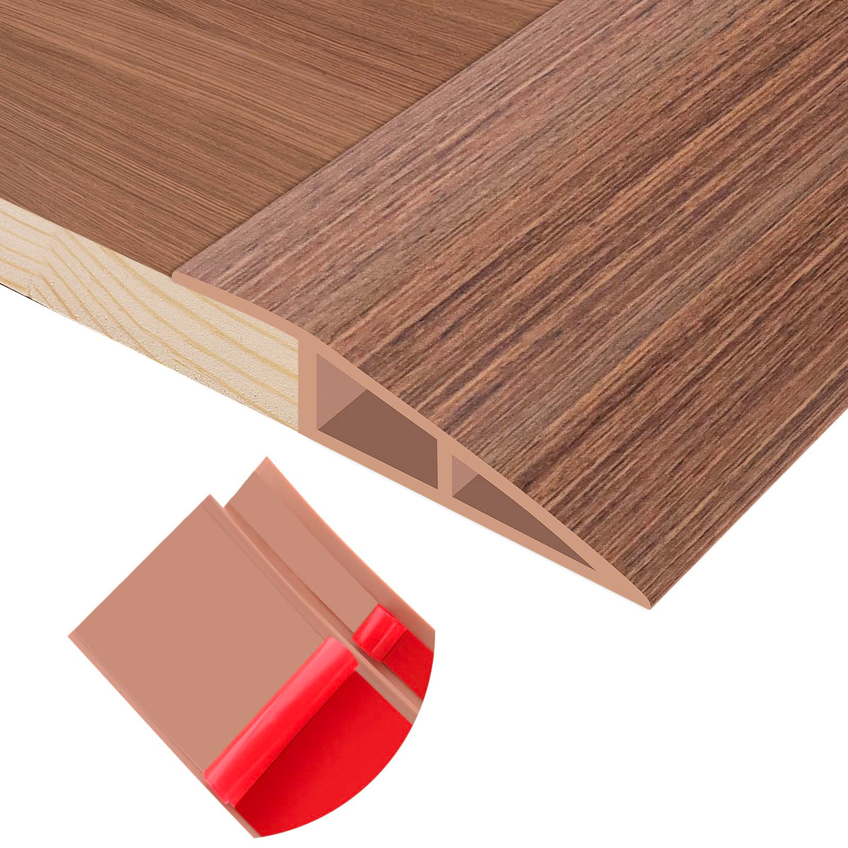 Floor Transition Strip Self Adhesive Vinyl Door Threshold Strip (10 Foot)