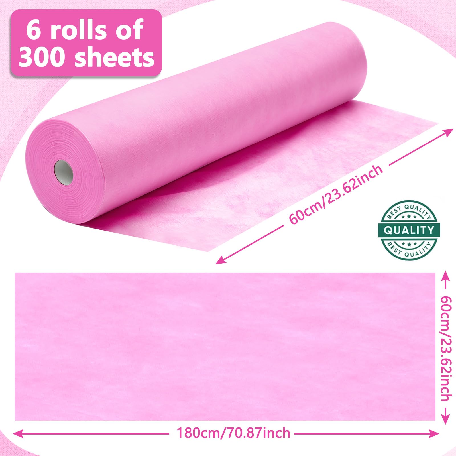 6 Rolls Disposable Non Woven Massage Table Sheets Roll (6 Count)