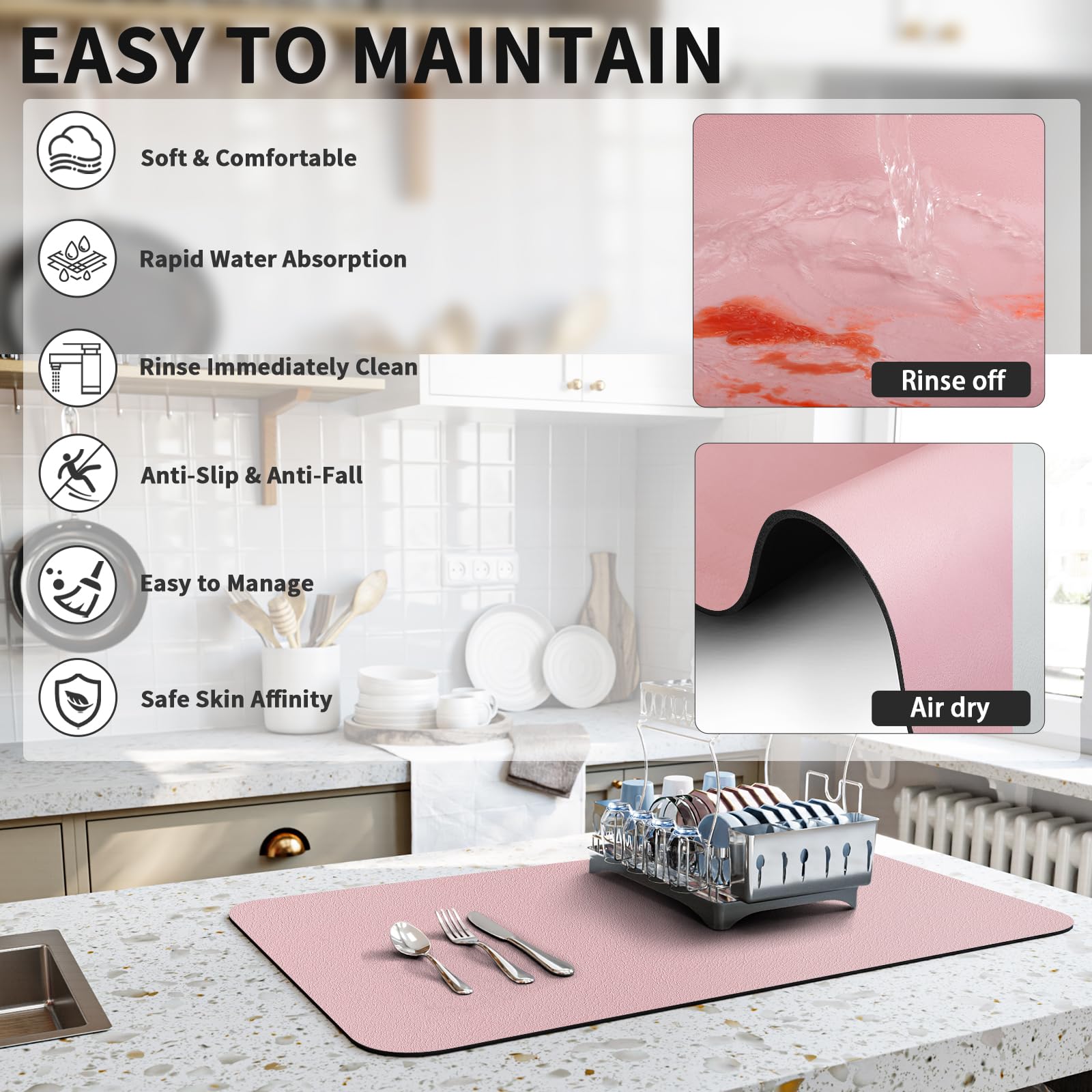 Dish Drying Mat for Kitchen Counter