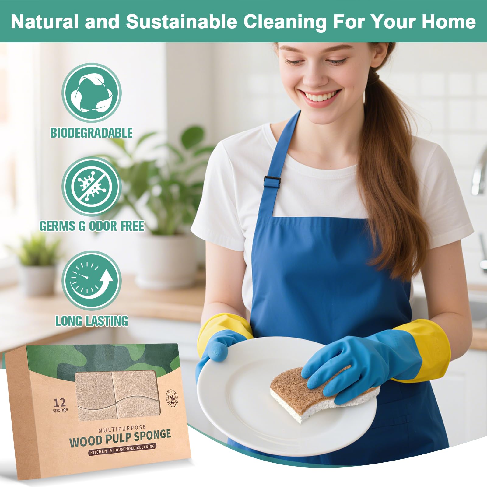 12Pack Natural Kitchen Sponge (12 Count)