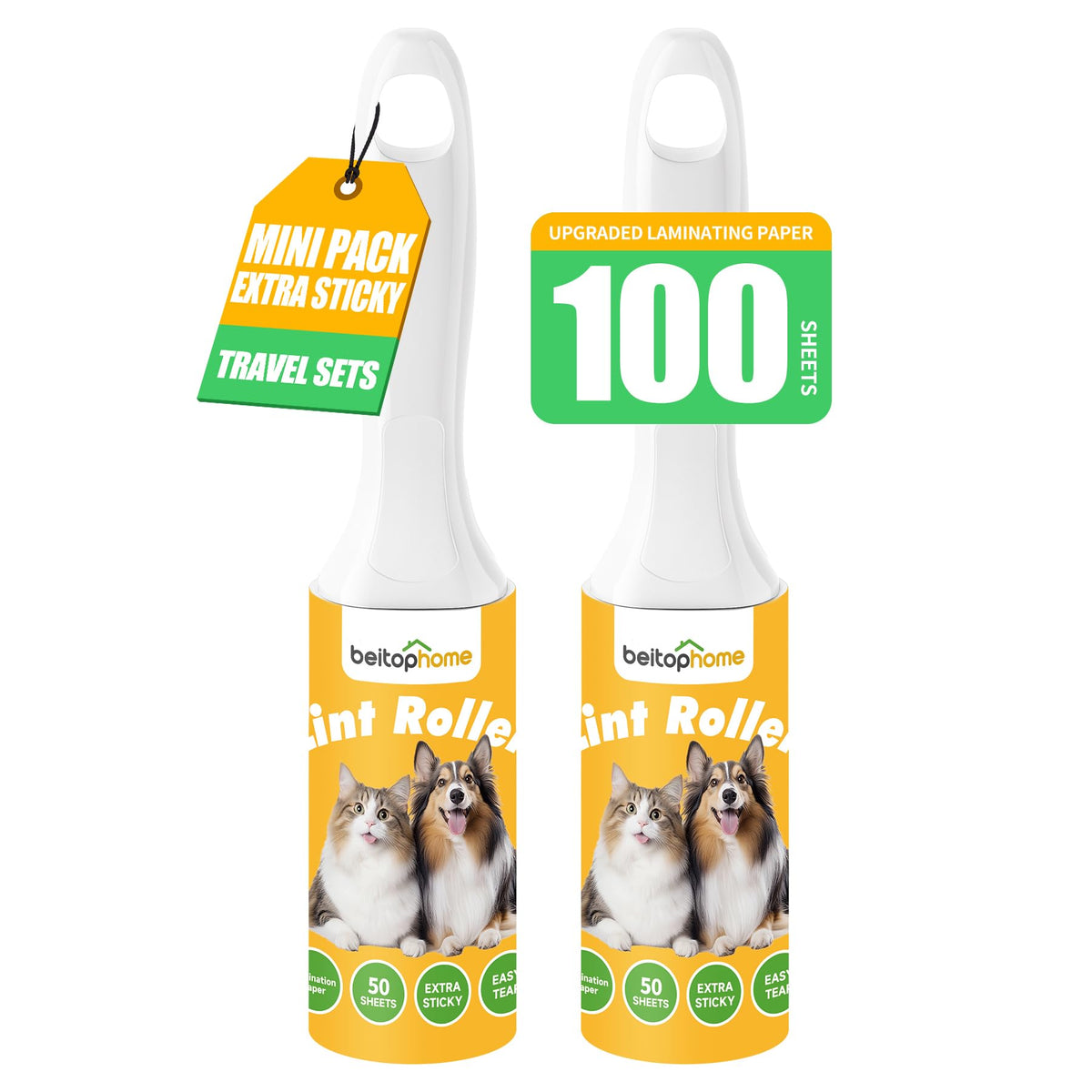 Mini Lint Roller 2 Pack for Pet Hair (2 Count)