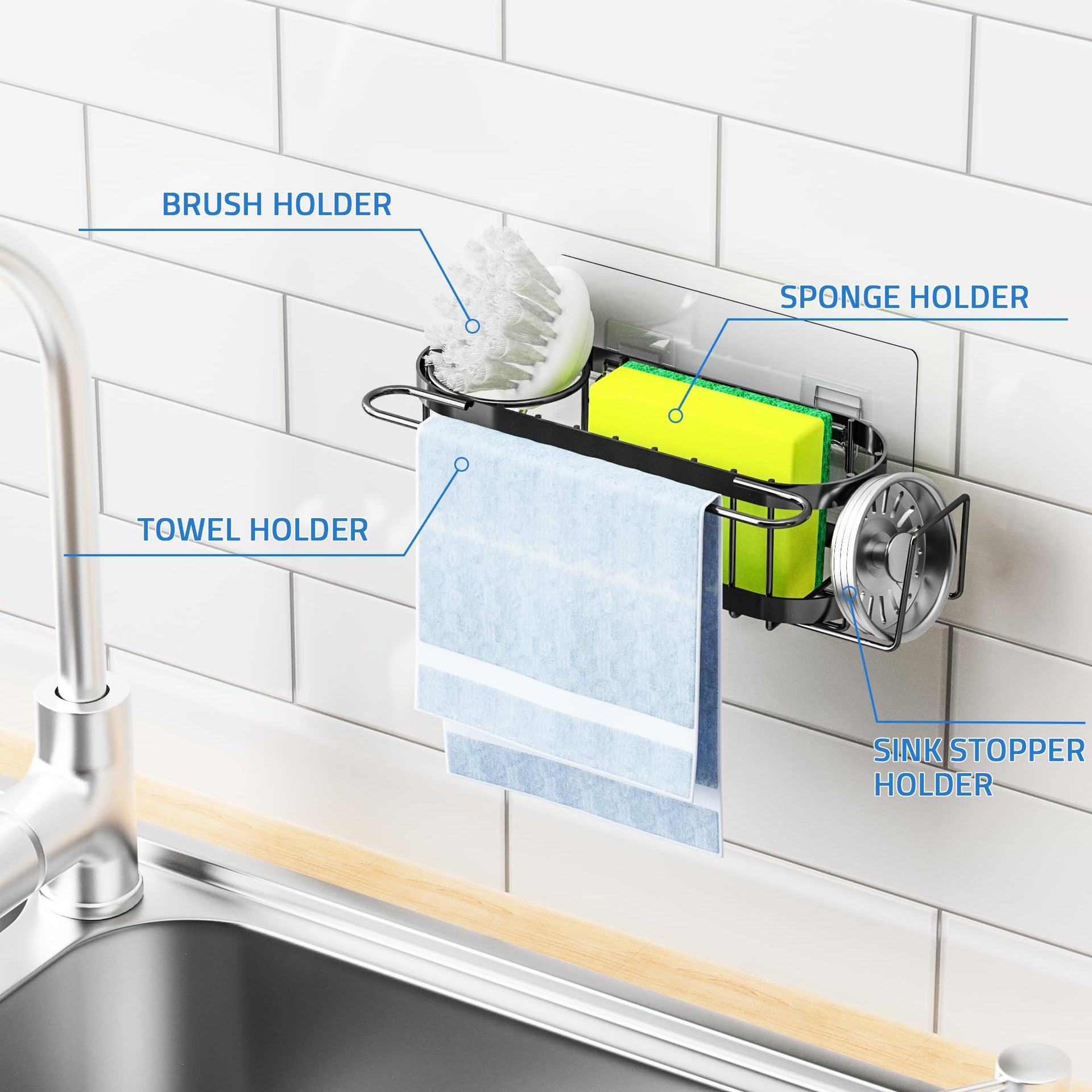 Kitchen Sink Caddy Sponge Holder in The Sink