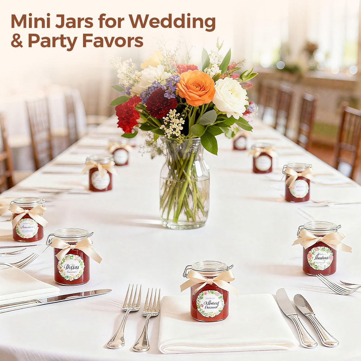 Small 8 oz Glass Jars with Airtight Lids 12 Pack Jam Pantry (12 Count)