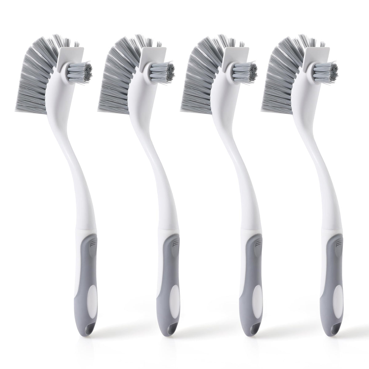 4 Pack Heavy Duty Dish Scrub Brushes with Long Handle (4 Count)