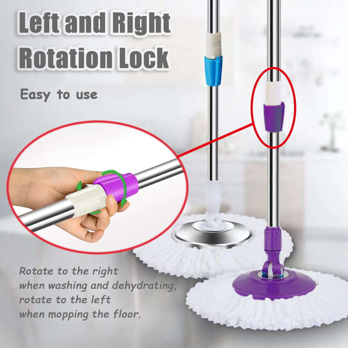 Extended Spin Mop Replacement Mop Handle