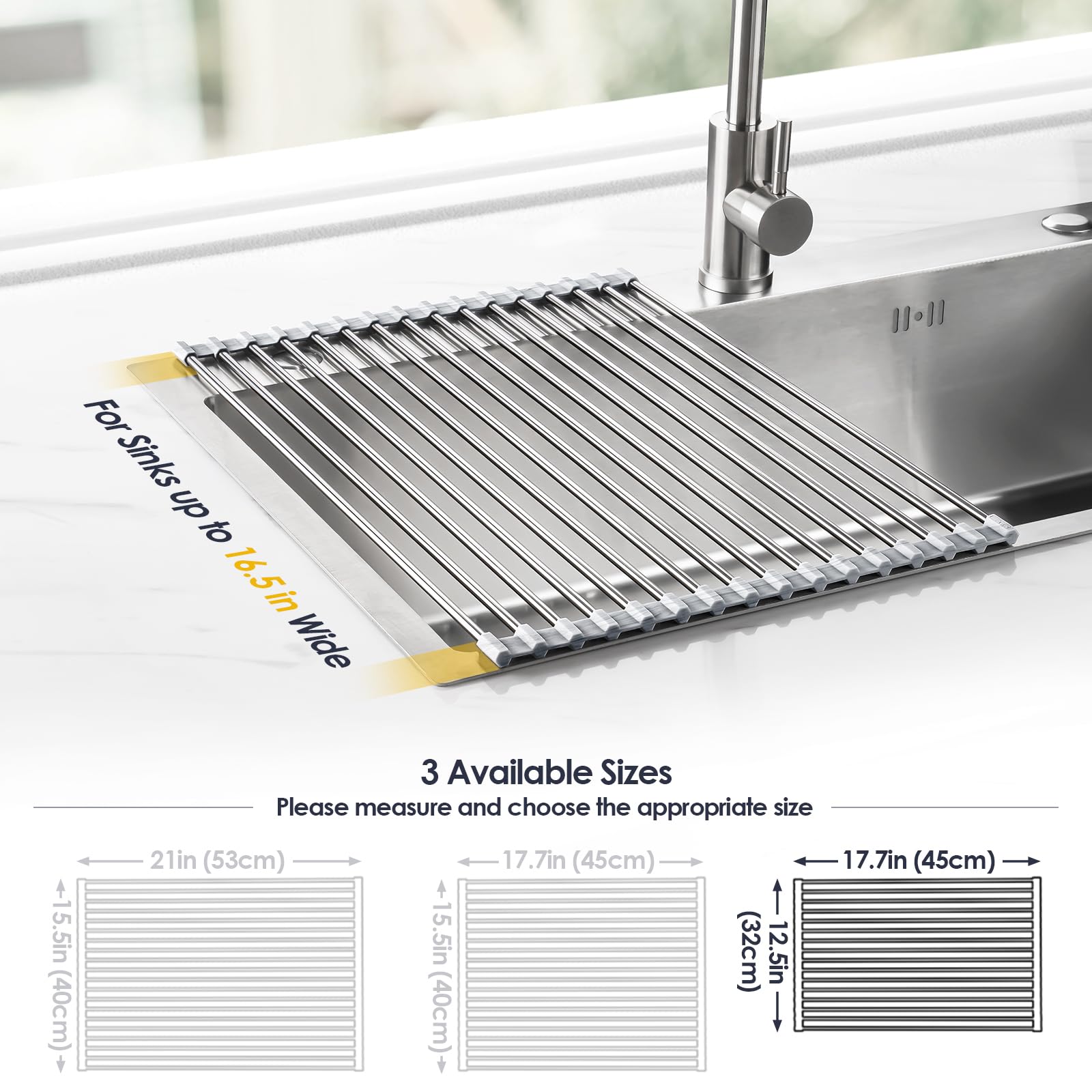Roll Up Dish Drying Rack Over Sink