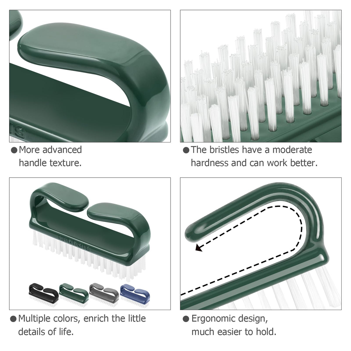Handle Grip Nail Brush (4 Count)