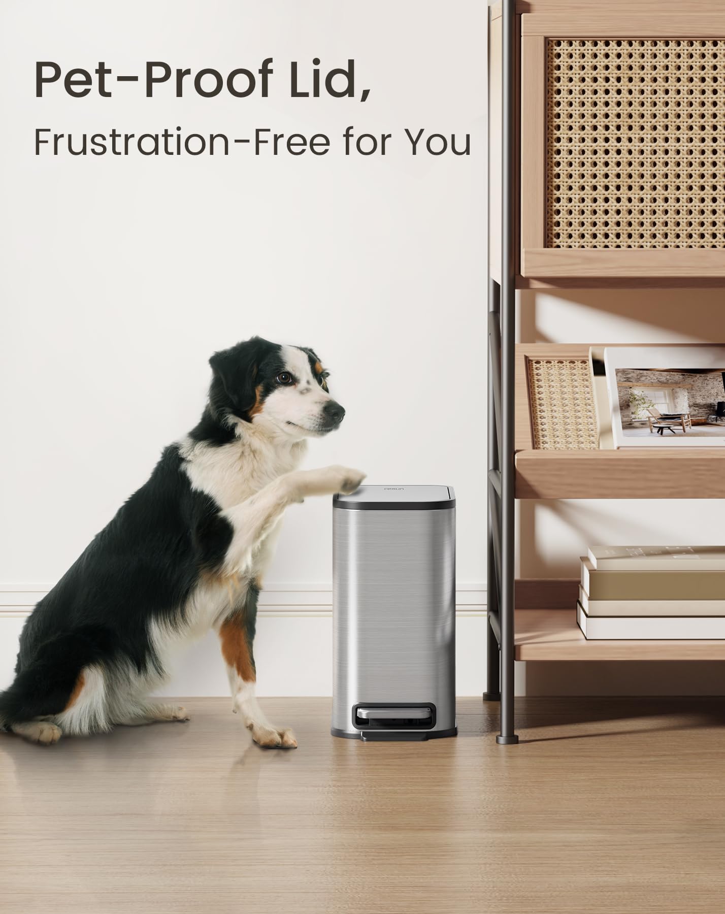 Small Bathroom Trash Can with Lid Soft Close & Pedal