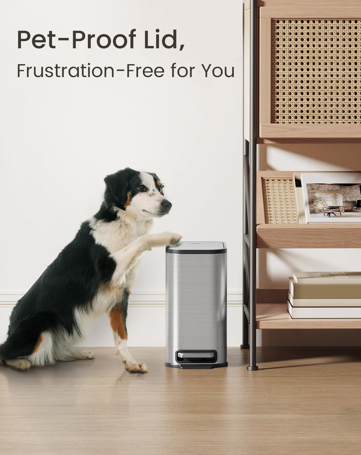 Small Bathroom Trash Can with Lid Soft Close & Pedal
