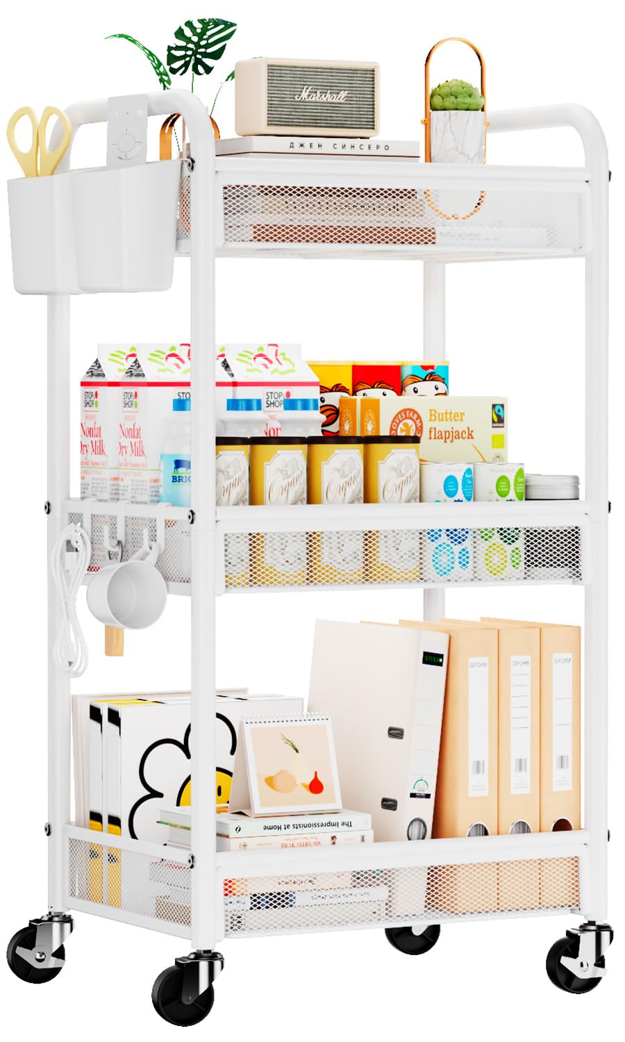 3 Tier Metal Rolling Cart