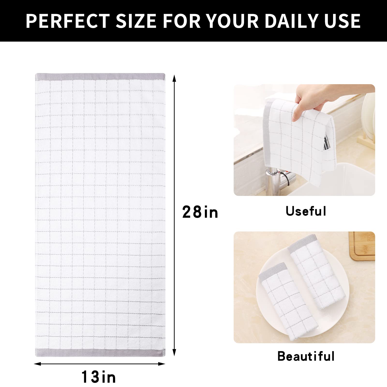 100% Cotton Terry Kitchen Towels (4 Count)