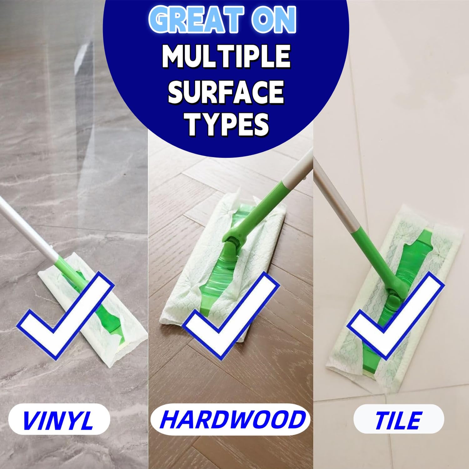 Dry Sweeping Cloths Mop Refills Disposable Floor Cleaning Wipes Compatible with Swiffer Sweeper (160 Count)