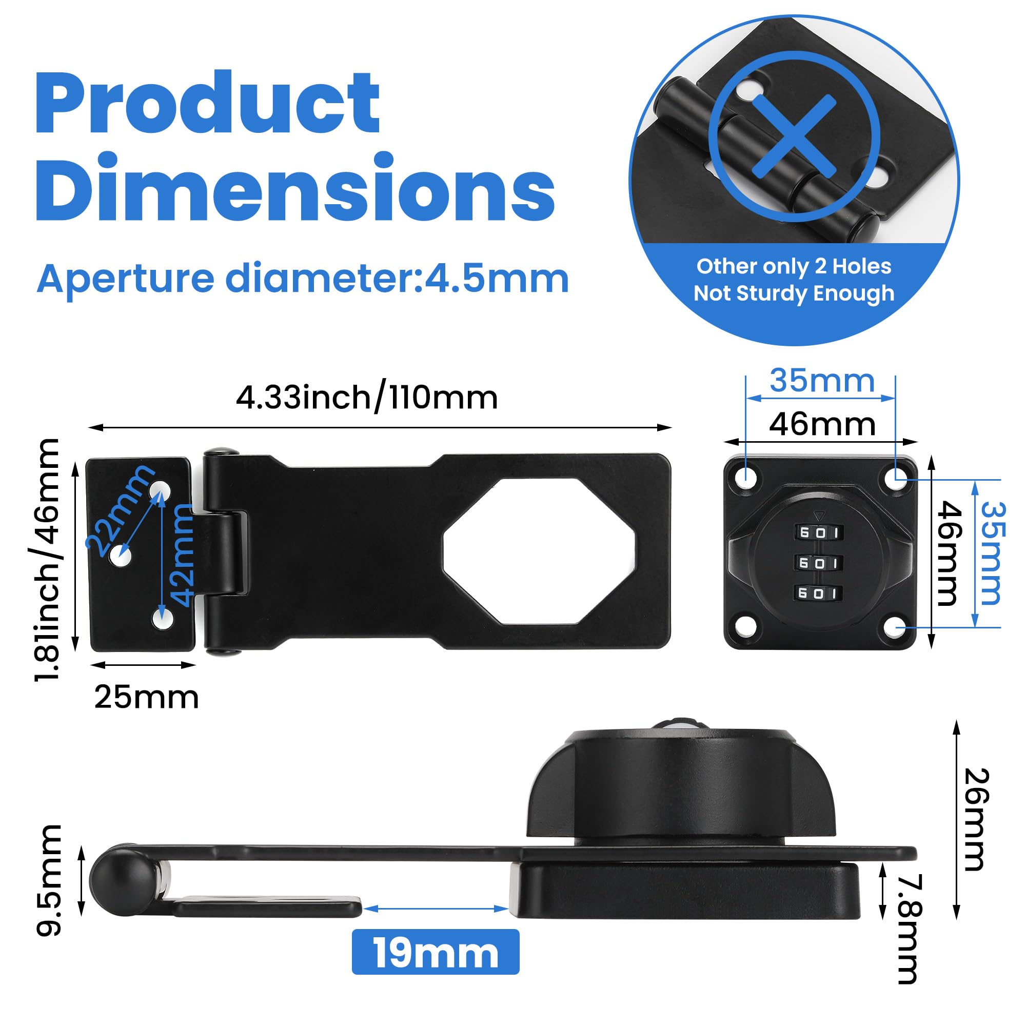 Keyless Cabinet Lock with Combination Code (2 Count)