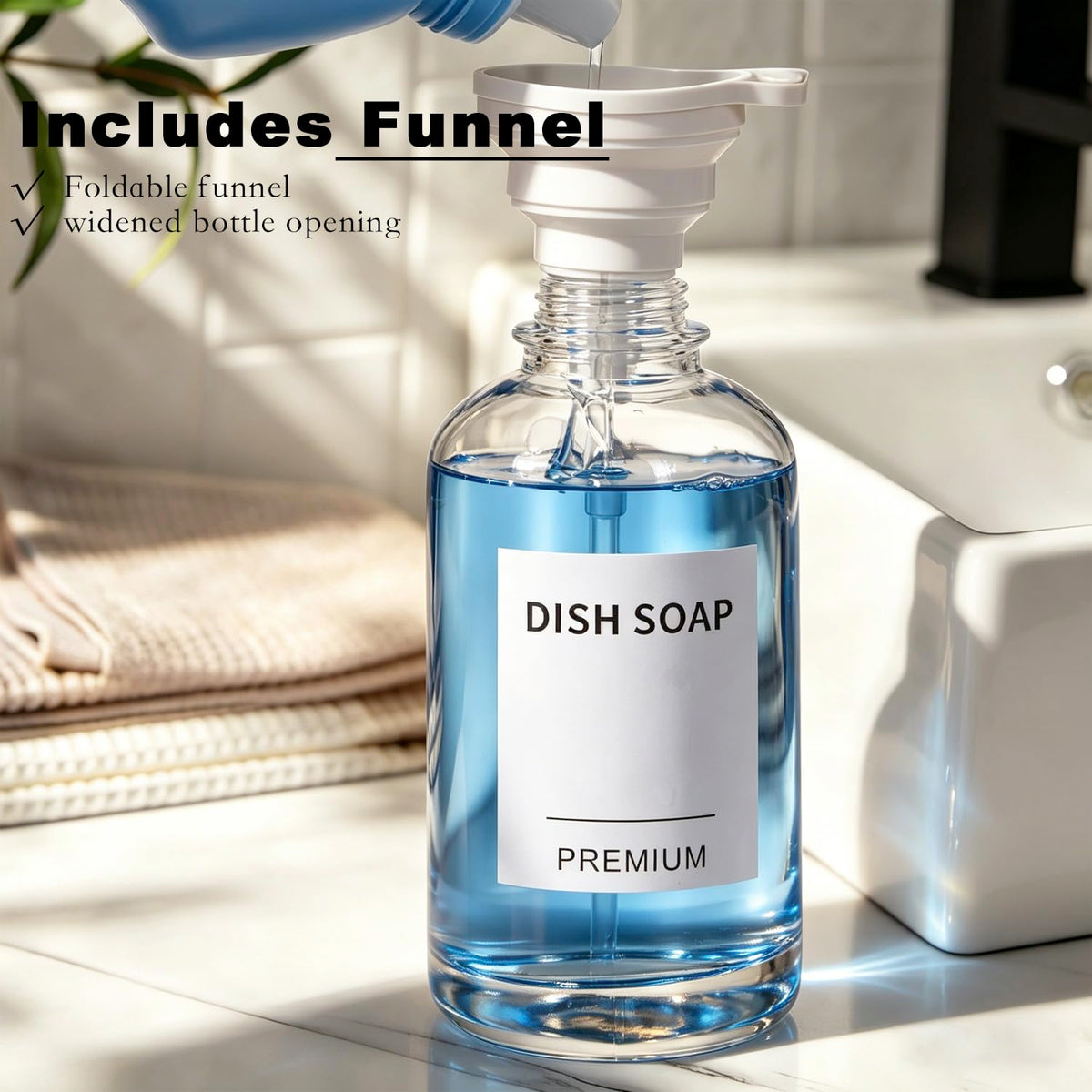 Dish Soap Dispenser for Kitchen (2 Count)