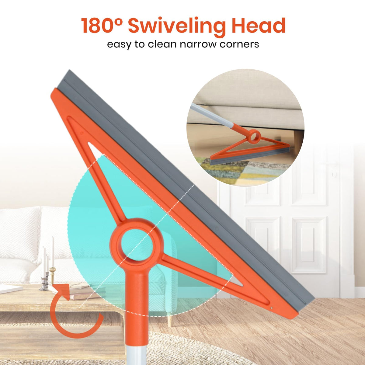 Air Broom with Removable Rubber Strip and Broom Bristle