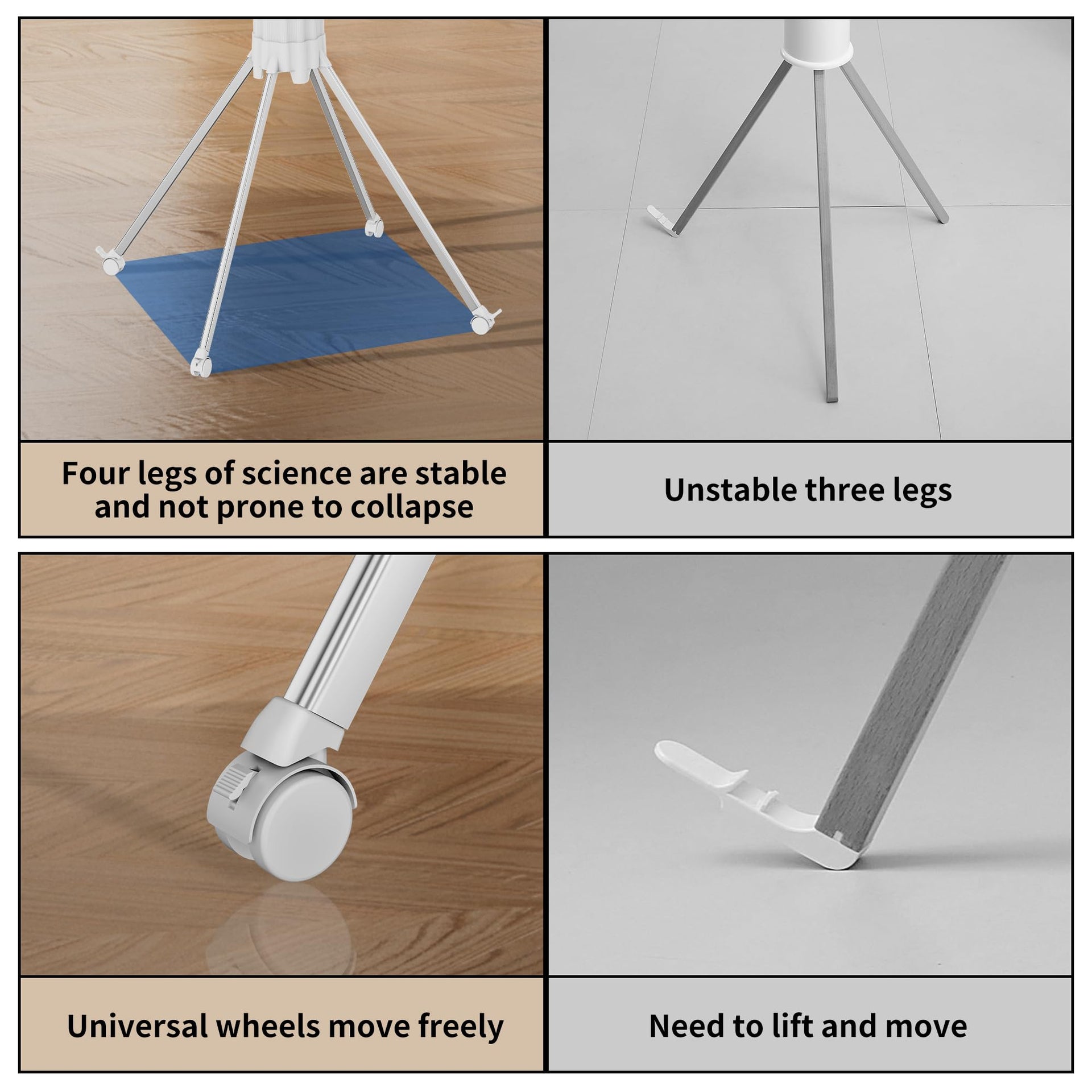 4 Legs Double Layer Clothes Drying Rack