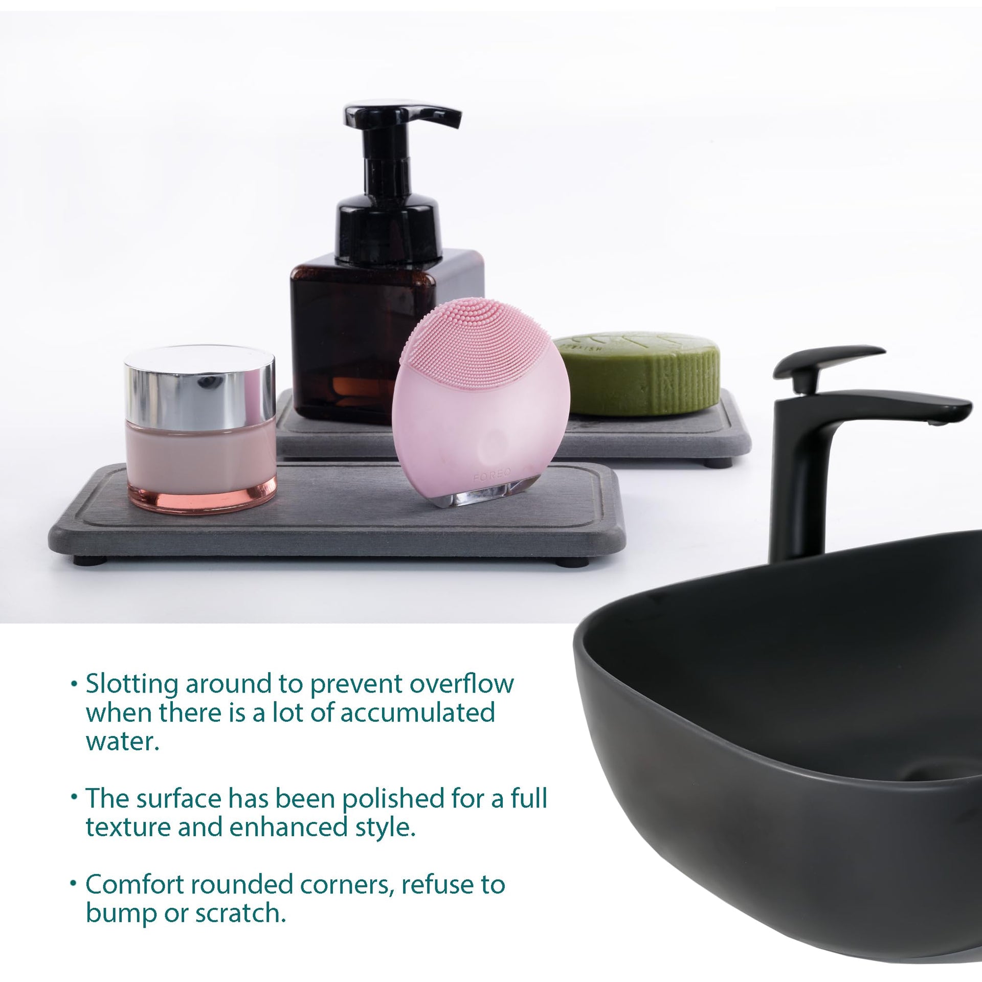 2 Pcs Sink Stone Soap Trays (2 Count)
