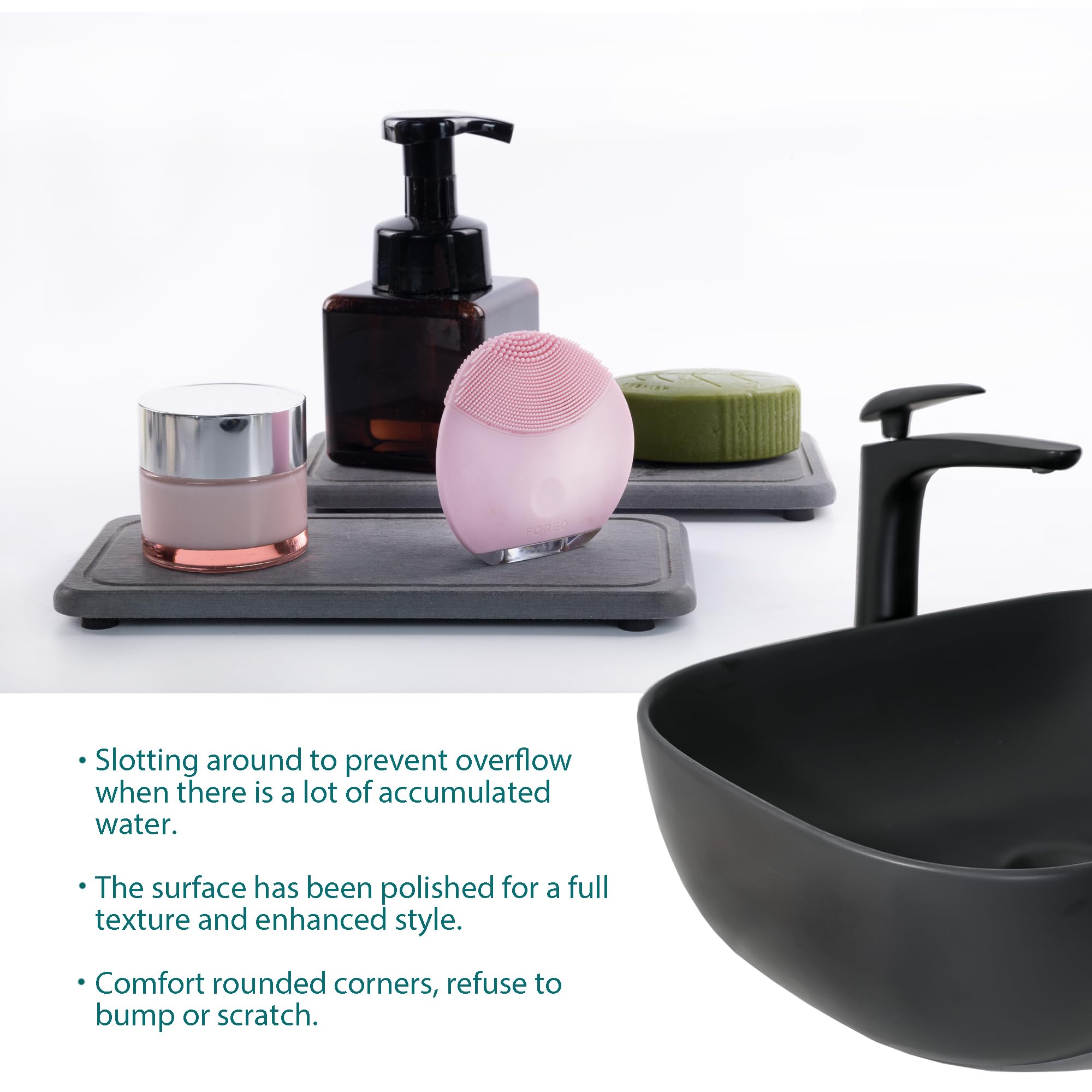 2 Pcs Sink Stone Soap Trays (2 Count)