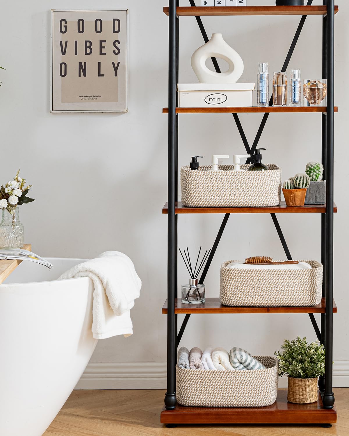 Small Woven Storage Basket for Organizing (3 Count)