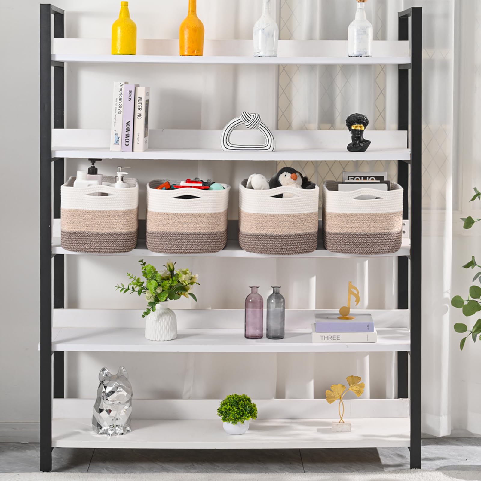 Storage Baskets for Organizing & Shelves (4 Count)