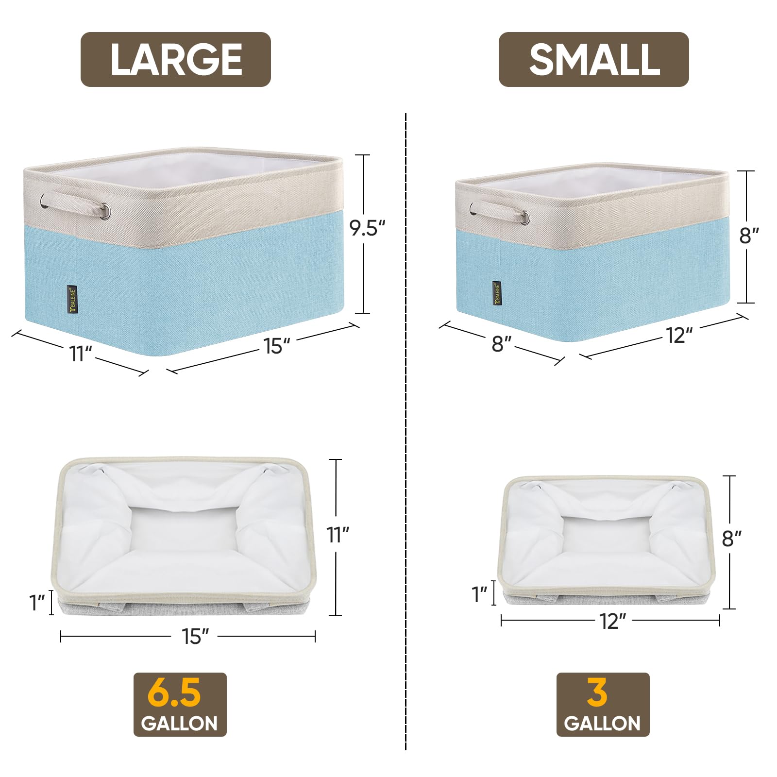 3 Pack Fabric Closet Storage Bins for Shelves (3 Count)