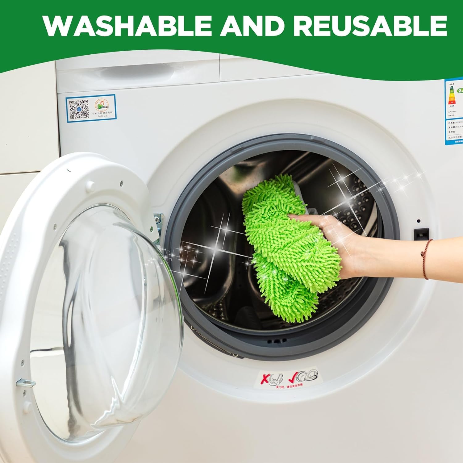 8PCS Reusable Microfiber Mop Pads for Swiffer Sweeper