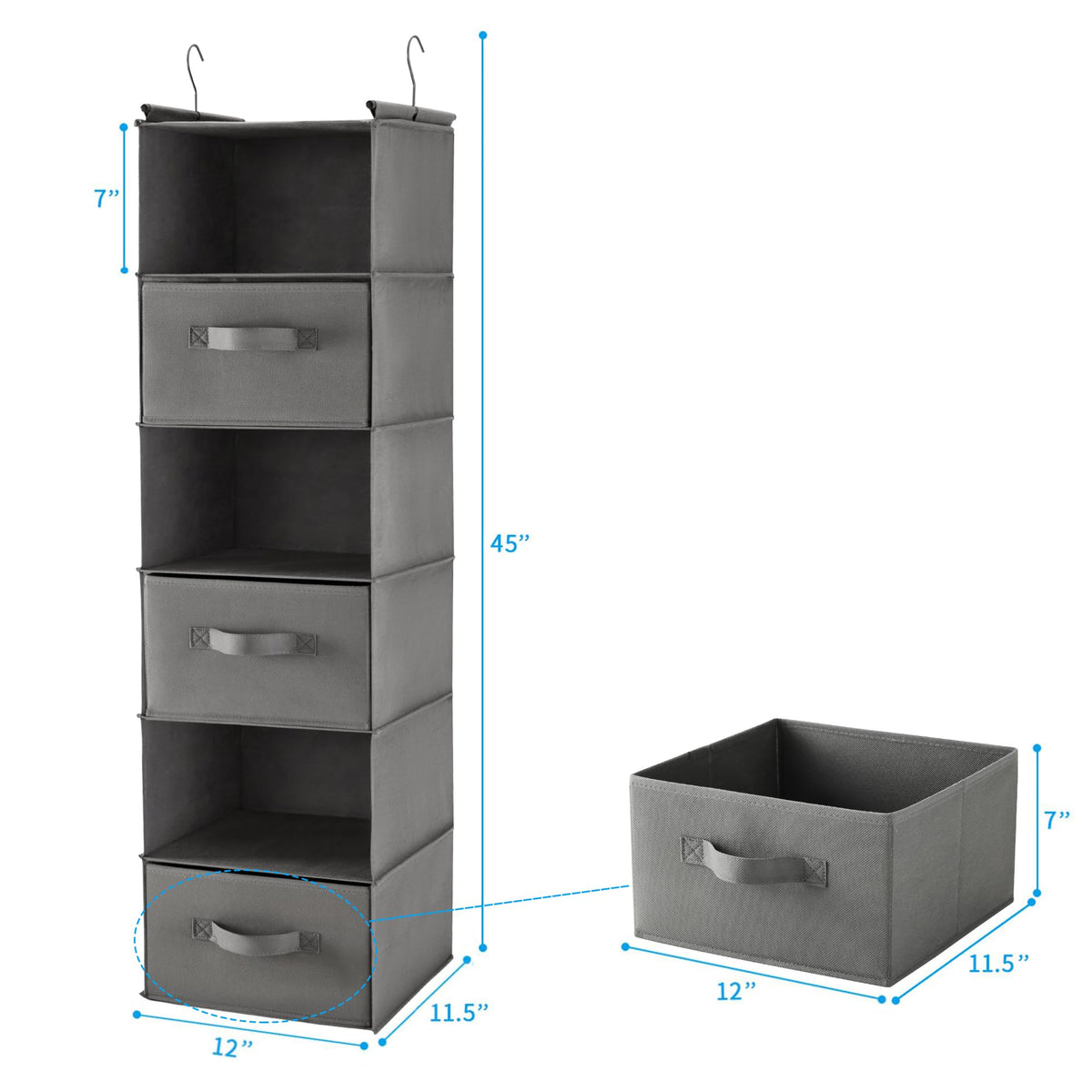 6 Tier Shelf Hanging Closet Organizer